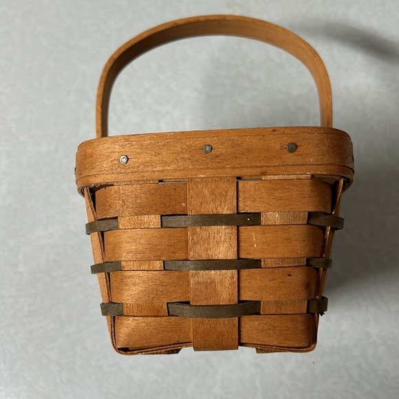 VTG Longaberger Small Market Basket with Green Weave - Picture 3 of 12